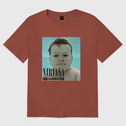 Футболка оверсайз мужская Nirvana x Hasbik, цвет: кирпичный