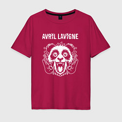 Футболка оверсайз мужская Avril Lavigne rock panda, цвет: маджента