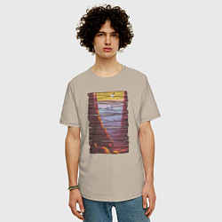 Футболка оверсайз мужская Поиски вершин, цвет: миндальный — фото 2