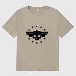 Футболка оверсайз мужская Helldivers 2: Stars Logo, цвет: миндальный