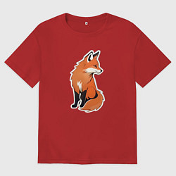 Футболка оверсайз мужская Рыжая плутовка, цвет: красный