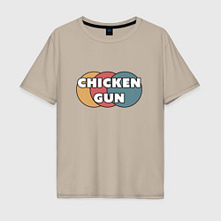 Мужская футболка оверсайз Chicken gun круги