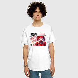 Футболка оверсайз мужская Evangelion - Asuka, цвет: белый — фото 2
