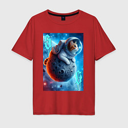 Мужская футболка оверсайз Space cat - ai art