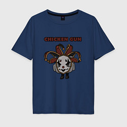 Мужская футболка оверсайз Chicken gun clown