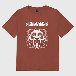 Футболка оверсайз мужская Scorpions rock panda, цвет: кирпичный