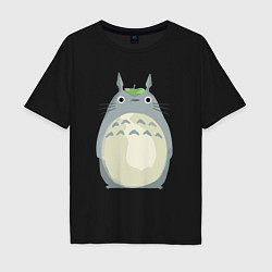 Футболка оверсайз мужская Neighbor Totoro, цвет: черный