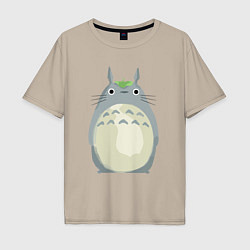 Футболка оверсайз мужская Neighbor Totoro, цвет: миндальный