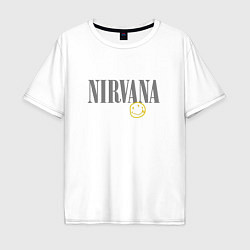 Мужская футболка оверсайз Nirvana logo smile