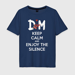 Футболка оверсайз мужская DM keep calm and enjoy the silence, цвет: тёмно-синий