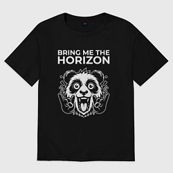 Футболка оверсайз мужская Bring Me the Horizon rock panda, цвет: черный