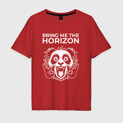 Футболка оверсайз мужская Bring Me the Horizon rock panda, цвет: красный