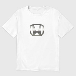 Футболка оверсайз мужская Honda logo auto grey, цвет: белый