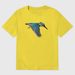 Мужская футболка оверсайз Зимородок летит