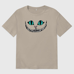 Мужская футболка оверсайз Улыбка кота Чешира