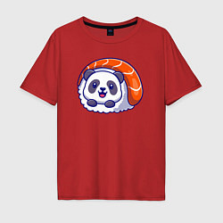 Футболка оверсайз мужская Roll panda, цвет: красный
