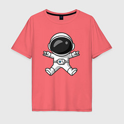 Футболка оверсайз мужская Spaceman rock, цвет: коралловый