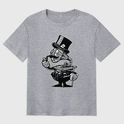 Футболка оверсайз мужская Человек граммофон, цвет: меланж