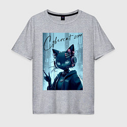 Мужская футболка оверсайз Cybercat 2099 - ai art