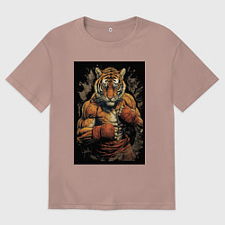 Мужская футболка оверсайз Муай Тай тигр