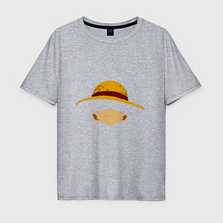 Футболка оверсайз мужская Луффи Монки соломенная шляпа, цвет: меланж