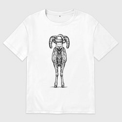 Мужская футболка оверсайз Новогодний барашек