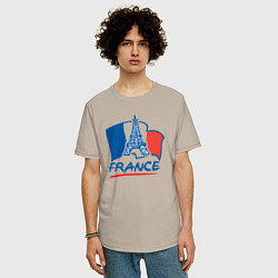 Футболка оверсайз мужская France, цвет: миндальный — фото 2