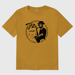 Футболка оверсайз мужская Jazz lover, цвет: горчичный