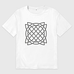 Футболка оверсайз мужская Черный кельтский цветок, цвет: белый