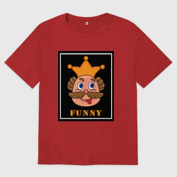 Мужская футболка оверсайз Веселый король смайликов - Funny king emoji