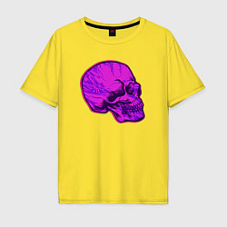 Мужская футболка оверсайз Пурпурный череп