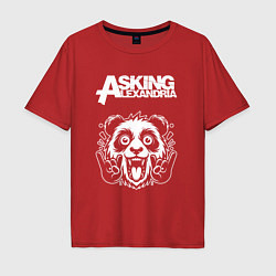 Футболка оверсайз мужская Asking Alexandria rock panda, цвет: красный