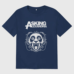 Мужская футболка оверсайз Asking Alexandria rock panda