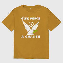 Мужская футболка оверсайз Дайте миру шанс