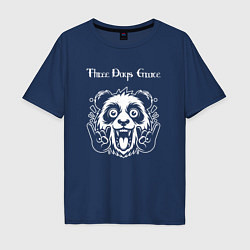 Футболка оверсайз мужская Three Days Grace rock panda, цвет: тёмно-синий