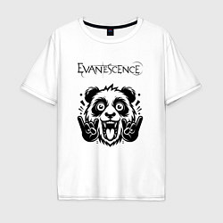 Футболка оверсайз мужская Evanescence - rock panda, цвет: белый