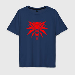 Мужская футболка оверсайз Логотип школы волка - Ведьмак 3