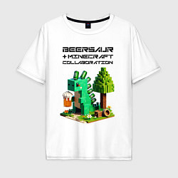 Мужская футболка оверсайз Collaboration of Minecraft and beersaur - ai art