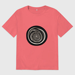 Мужская футболка оверсайз Черно белые кольца