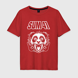 Футболка оверсайз мужская Sum41 rock panda, цвет: красный