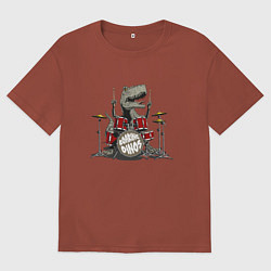 Мужская футболка оверсайз Ревущие динозавры