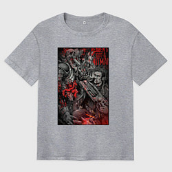 Мужская футболка оверсайз Painkiller and demon - comix style