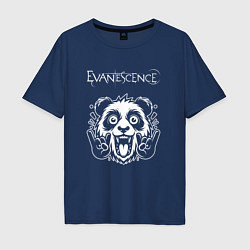 Футболка оверсайз мужская Evanescence rock panda, цвет: тёмно-синий