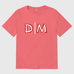 Футболка оверсайз мужская Depeche Mode - Memento Mori minimal, цвет: коралловый