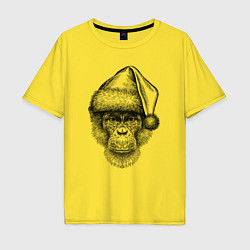 Мужская футболка оверсайз Новогодний шимпанзе