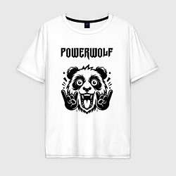 Футболка оверсайз мужская Powerwolf - rock panda, цвет: белый