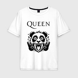 Футболка оверсайз мужская Queen - rock panda, цвет: белый