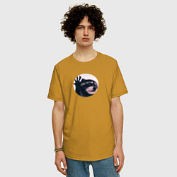 Футболка оверсайз мужская Енот pedro pe, цвет: горчичный — фото 2