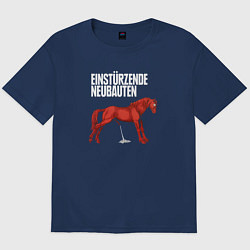 Футболка оверсайз мужская Einstrzende Neubauten - Horse, цвет: тёмно-синий