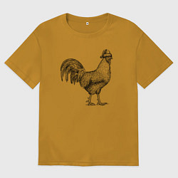 Мужская футболка оверсайз Новогодний петух